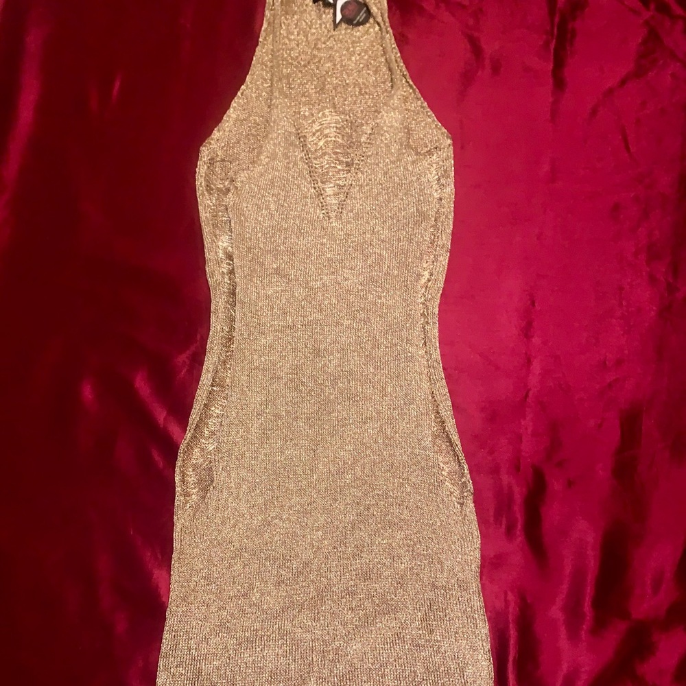 Long Gold Sheer Cover Up